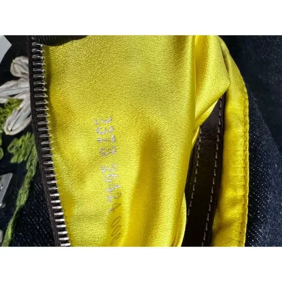 Vintage Fendi raffia raffia embroidered denim baguette - Picture 8 of 8